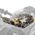 thumbnail image 2 of Renewold Stretch Fit ATV Seat Cover 25x10 Inch, ATV Decorative Accessories with Elastic Edge for Polaris Sportsman 450/570, Honda FourTrax, Kawasaki Brute Force, Cow Sunflower Leopard Print, 2 of 7