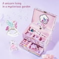 thumbnail image 4 of Procase Children's Jewelry Box, Kids Jewelry Organizer with Unicorn for Little Girls, Jewelry Case Gift for Toddler Age 2 3 4 5 6 7 8 -Sunshine, 4 of 8