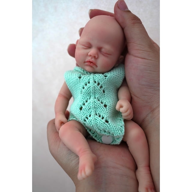 Mini bebé de silicona MYREBABY de 7 pulgadas, niña realista de cuerpo completo