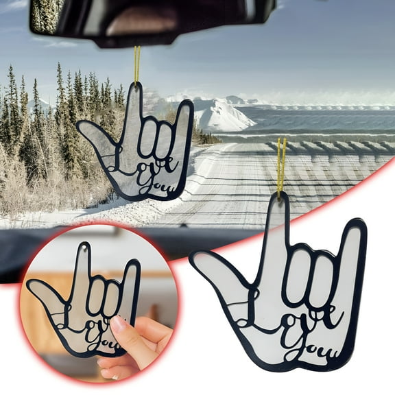 ACDANC Valentine's Day Acrylic Sign Ornaments I Love You Acrylic Gesture Ornaments Valentine’s Day Gesture Love Ornaments Gift Home Decorations