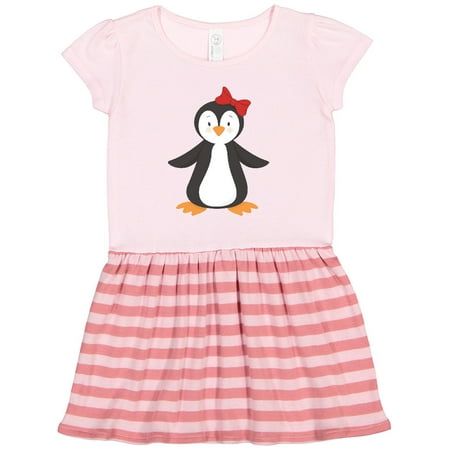 

Inktastic Cute Penguin Little Penguin Penguin with Bow Gift Toddler Girl Dress