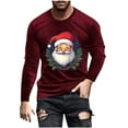 thumbnail image 2 of Blusas y camisas de manga larga con cuello redondo para hombre, blusa de poliéster con estampado navideño de otoño y manga larga para hombre., 2 of 5