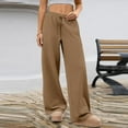 thumbnail image 6 of Wide Leg Sweatpants for Women Baggy Low Waist Pants Warm Casual Drawstring Athletic Lounge Wear 2026 Khaki XL, 6 of 6
