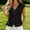 Black, variant on Women's V-Neck Button-Down Sleeveless Top with Flutter Cap Sleeves and Pleated Peplum Hem, Relaxed Fit Cotton Linen Blend Solid Color Casual Blouse