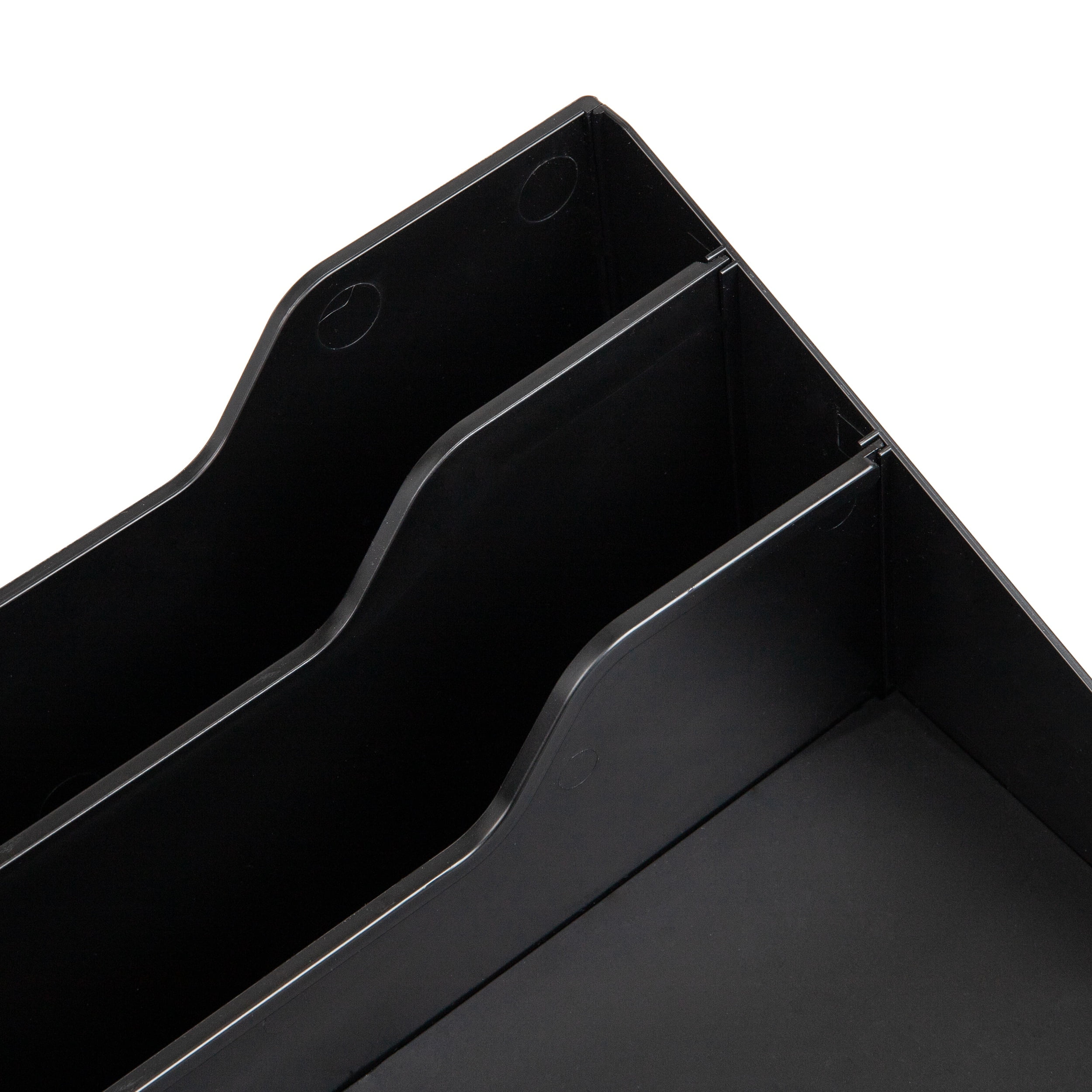 Mind Reader Desktop Organizer, Vertical File Holder, Paper Trays, Office, Plastic, 12.5"L x 11.75"W x 9.5"H, Black