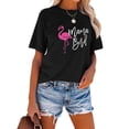 thumbnail image 2 of Anbech Flamingo T-Shirt for Women Graphic Mama Bird Printed Short Sleeve Tee Tops with Crew Neck, 2 of 4
