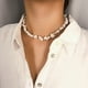 thumbnail image 2 of Collar de conchas blancas boho para mujer, gargantilla de piedra natural, collar de cuentas irregulares, collar de conchas marinas de playa, joyería para surfistas, 2 of 5