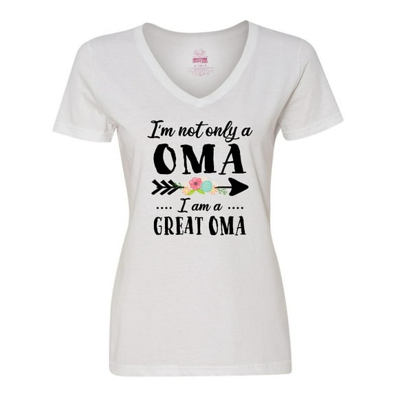 Inktastic I'm Not Only a Oma I'm a Great Oma with Flowers Women's V-Neck T-Shirt