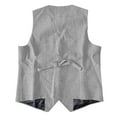 thumbnail image 3 of RYDCOT Mens Sleeveless V-Neck Single Breasted Vest Solid Color Outdoor Multi Pocket Top Silver, 3 of 4