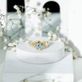 thumbnail image 3 of Rosec Jewels Aquamarine Flower Engagement Ring for Women - Natural Aquamarine Diamond Ring - AAA Grade - with Jewelry Box, 14K Yellow Gold, US 11.00, 3 of 9