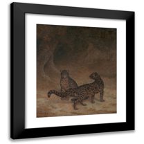 Jacques-Laurent Agasse 12x14 Black Modern Framed Museum Art Print Titled - Clouded Leopards (ca. 1825)