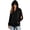Black, variant on Womens Eye Mask Drawstring Hoodie Zip Up Jackets Side Zip Long Sleeve Pocket Oversized Casual Sweat Outer Coat