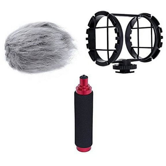 Movo AEK-Z1 Accessory Kit for the Zoom H1 Handy Recorder (Includes Shockmount, Camera Shoe, Furry Windsceeen & Hand Grip)
