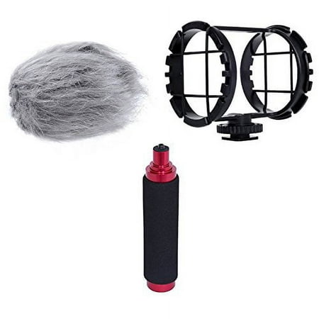 Movo AEK-Z1 Accessory Kit for the Zoom H1 Handy Recorder (Includes Shockmount  Camera Shoe  Furry Windsceeen & Hand Grip)