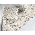 thumbnail image 2 of Abstract Bed Runner Set, Vintage Look Square Forms with the Soft Edges Reteo Geometric Pattern, Decorative Bedding Scarf & 2 Pillow Shams for Hotels Homes, King, Ivory Tan and Caramel, by Ambesonne, 2 of 3