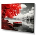 thumbnail image 2 of Designart "Dockside Serenity Red Lake wall decor" Lake House Cottage Wall Art Print, 2 of 5