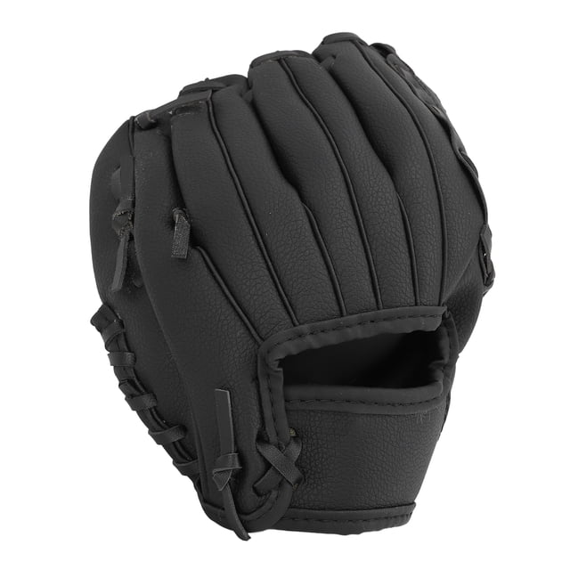 Guante de béisbol ergonómico de piel sintética, suave, profesional, para fildeo y sóftbol, para jóvenes y adultos, 11.5 pulgadas, color negro.