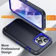 thumbnail image 3 of For iPhone 15 Pro 6.1inch Shockproof Rugged Full Body Protection Heavy Duty Dust/Drop Proof 3-Layer Cover Case​,Blue,For iPhone 15 Pro, 3 of 8