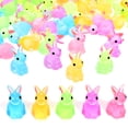 thumbnail image 3 of 100 Uds Mini figuritas de conejos que brillan en la oscuridad figuritas de animales pequeñas decoraciones de conejitos figuritas de conejo de escritorio miniaturas de resina, 3 of 7