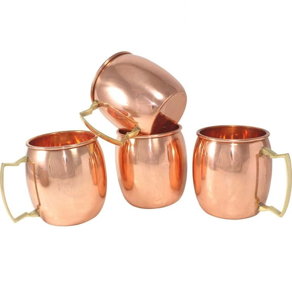 Rastogi Handicrafts Set of 4 Mugs for Moscow Mules 550 ML / 18 oz Plain Mule Cup, Moscow Mule Cocktail Cup, Mugs