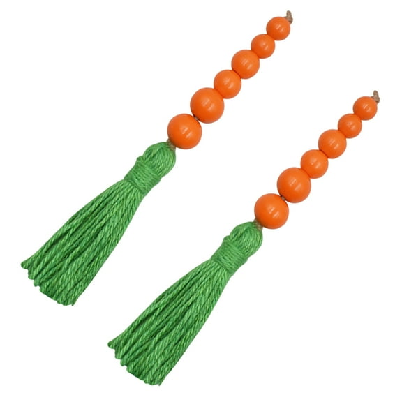 Worgeous Orange Wood Bead Garland for Home Decor Hanging Decoration Ideal for Valentine's Day and Easter 2pcs