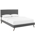 thumbnail image 2 of Modway Amaris Full Fabric Platform Bed with Round Splayed Legs in Gray, 2 of 6