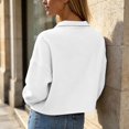 thumbnail image 6 of Lmnyox Women's Crop Jackets Textured Button Down Collared Coats Loose Solid Color Jackets with Pockets, 6 of 9