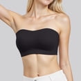 thumbnail image 5 of ZJXFGS Half Bras for Women Strapless Minimizer Bras Women's Strapless Push up Bras Without Shoulders And No Ring Wrapping Bandeau Bras for Women Plus Size Black XL, 5 of 9