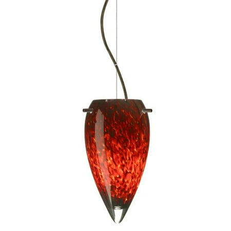 Besa Lighting 1KX-412541-LED Juli 1 Light LED Cable-Hung Pendant with Garnet Gla