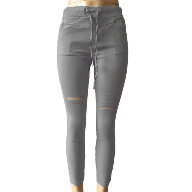 Greenadscape Leggings Rasgados De Para Mujer Con Ajustable Y El
