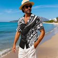 thumbnail image 4 of KUIFORTI Couple Matching Outfits Fashionable Mens Casual Shirts Hawaii Dress Polynesian Tribal Breathable Short Sleeve Button Down with Soft Fabric for Summer Vacation Trip, 4 of 7