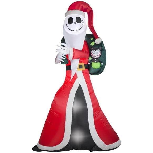 Inflable navideño Gemmy Jack Skellington Sandy Claws de 3 m de altura
