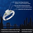 thumbnail image 2 of Gem Stone King 925 Sterling Silver White Simulated Opal and Green Peridot 3 Stone Engagement Ring for Women | 1.15 Cttw | Oval Cabochon 8X6MM | Round 2MM | Gemstone October Birthstone | Size 6, 2 of 6