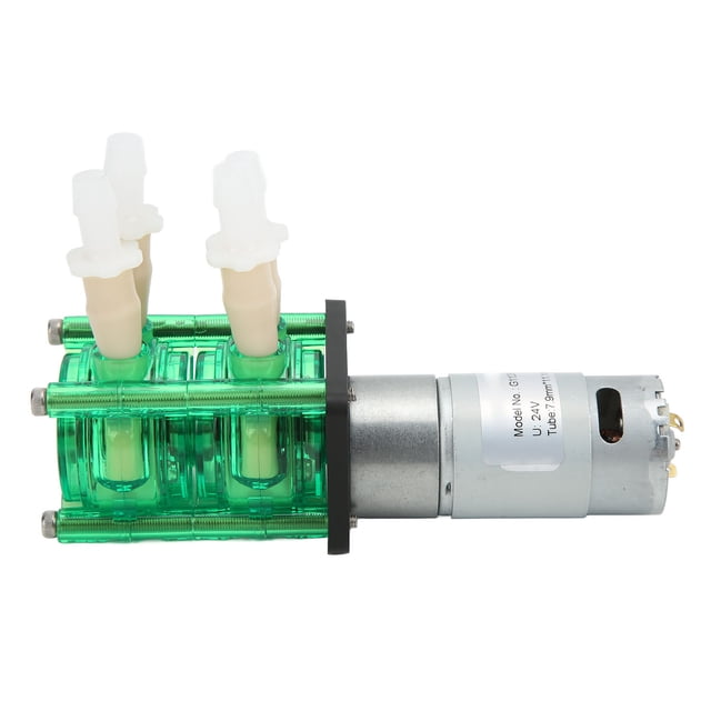 Bomba peristáltica dosificadora de líquidos de alto caudal y resistente a la corrosión con cabezal doble y tubo BPT, 700 ml/min, 24 V CC, 600 mA