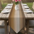 thumbnail image 6 of Table Runners 70 Inches Long, Brown Beige Cotton Linen Kitchen Dining Coffee Table Runner for Party Home Decor, Farmhouse Vintage Gradient Wooden Grain Tabletop Dresser Scarves Runner 13x70 Inch, 6 of 9