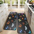 thumbnail image 4 of Kitchen Rugs Sets Of 2,Black Blue Orange Butterfly Pattern Anti Fatigue Kitchen Mat Rugs Non Slip Washable,Decorative Kitchen Floor Mats for Kitchen,Sink,Laundry,17"x47"+17"x47", 4 of 5