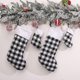 thumbnail image 1 of 2026 Pieces Christmas Decorations Black and White Lattice Plush Christmas Socks Hanging Candy Gifts, 1 of 5