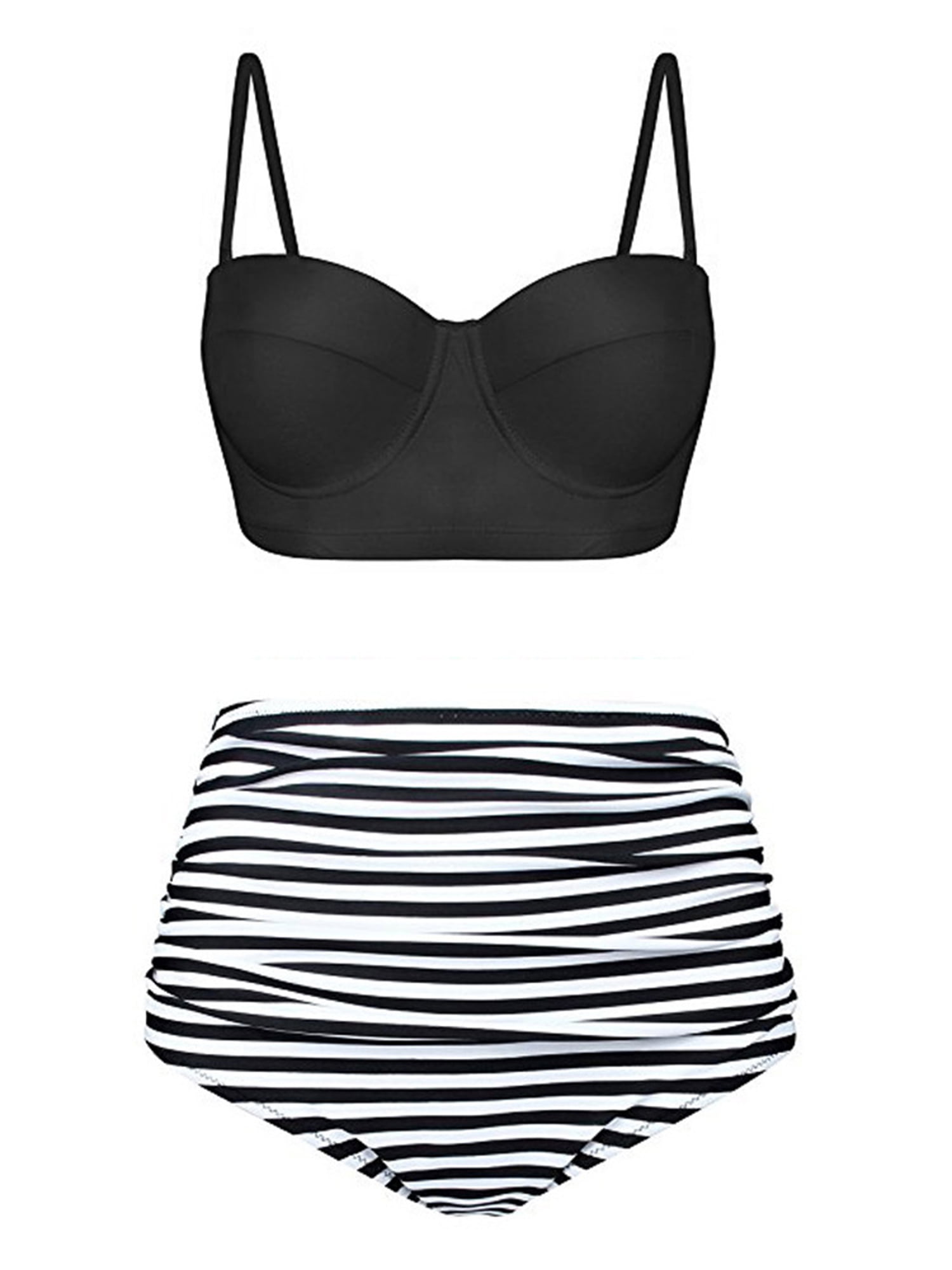 high waisted two piece swimsuit walmart