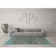 thumbnail image 3 of Ahgly Company Indoor Round Medallion Light Blue Traditional Area Rugs, 8' Round, 3 of 4