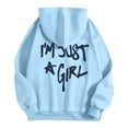 thumbnail image 5 of XIAOCHA Men's I'M Just A Girl Graphic Print Hoodie Long Sleeve Hooded Pullover Knit Top Soft Playful Casual Hoodies, 5 of 8