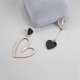 thumbnail image 4 of Asymmetrical Mismatched Heart Stud Earrings for Women Dangling Love Drop Dangle Gold & Rose Gold Acrylic Trendy Big Long Teacher Fun Costume Jewelry Q, 4 of 5