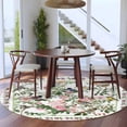 thumbnail image 3 of Pink Spring Floral Round Area Rug 5Ft Washable Circle Rugs for Living Room Bedroom, Elegant Pastoral Flowers Birds Watercolor Non-Slip Carpet Floor Mats Indoor Outdoor Carpet Runner Home Decor, 3 of 8