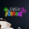 thumbnail image 2 of Handmadetneonsign Feliz Páscoa Neon Sign, Feliz Páscoa Led Sign, Happy Easter Neon Light Decor, 2 of 5