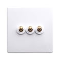 thumbnail image 1 of Maoww Switch Wall Button Socket Lever Toggle Control White Improvement Antique Household Brass Light Panel Accessory Supply Connector 3, 1 of 8