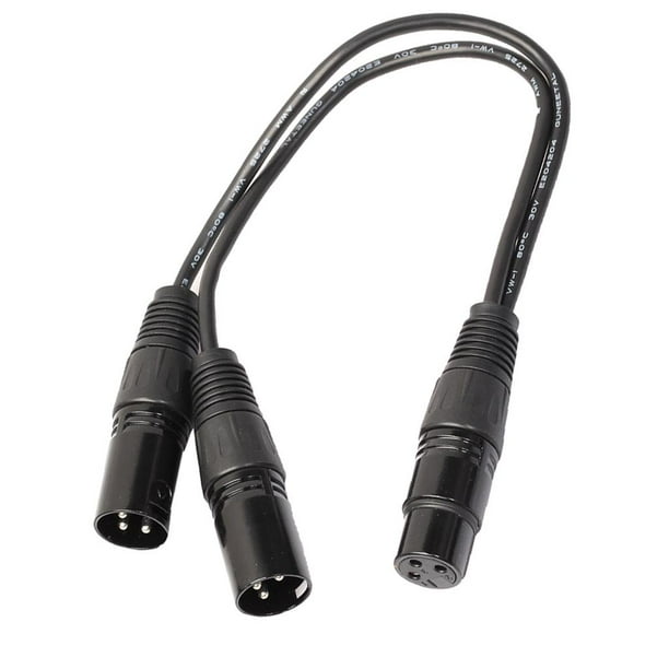 Conector XLR de hembra macho Y-Splitter Audio Micrófono Cable 1ft Yuyangstore