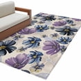 thumbnail image 2 of Purple Floral Runner Rug 2.7x5 FT, Non Slip Entryway Carpet, Blue Wildflower Farmhouse Nature Plant Washable Soft Floor Carpet Entrance Mat Non-Shedding Throw Rug for Hallway Laundry Room Bedside, 2 of 9