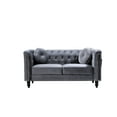 thumbnail image 3 of Uspridefurniture Aathish 65'' Velvet Rolled Arms Nailhead Loveseat -Gray, 3 of 5