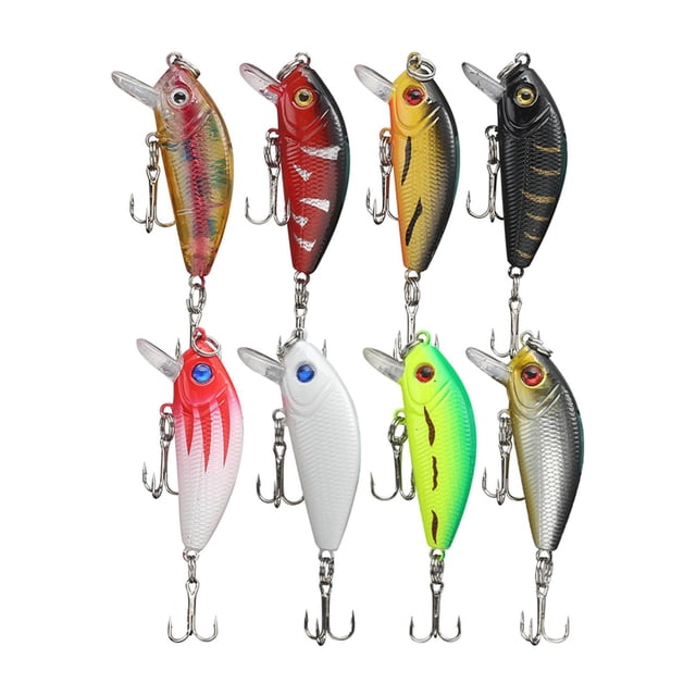 8 Señuelos de Pesca realistas Crankbait superficie flotante anzuelos Top-Wasser aparejos cebo Swimbait para agua de salada de agua dulce cabeza de kusrkot Señuelos de pesca