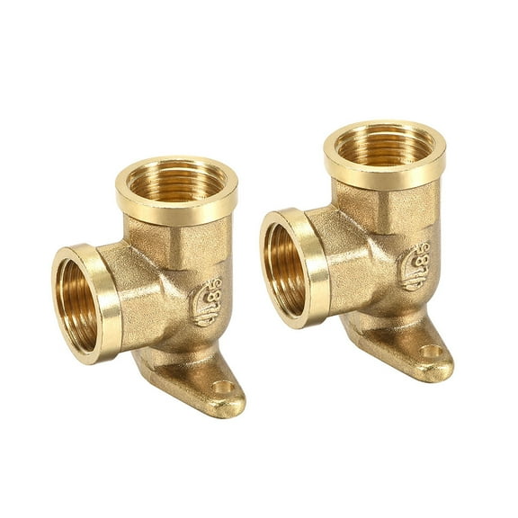 Brass Pipe Fitting 90 Degree Drop Ear Elbow G1/2" Female x G1/2" Female Crimp Fitting 2pcs