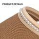 thumbnail image 3 of Sombrero de mujer con circunferencia de 55-58 cm, sombrero de verano con perla, sombrero para el sol con parte superior vacía, sombrero para el sol anti-ultravioleta, sombrero para el sol, 3 of 5